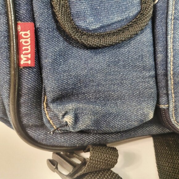 Vtg Mudd Denim Jean Blue Crossbody Bag Purse Y2K Satchel Bag Lots of Pockets - Picture 9 of 11